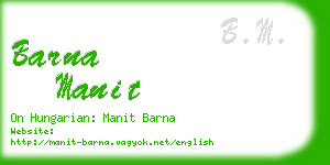 barna manit business card